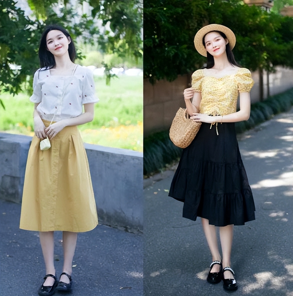 看杭州街拍才发现：“泡泡袖+玛丽珍鞋”，法式复古，初夏穿好美