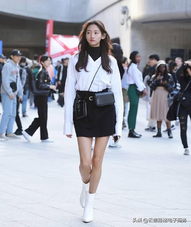 韩国小姐姐街拍，基础款也能穿出时尚干练OL风