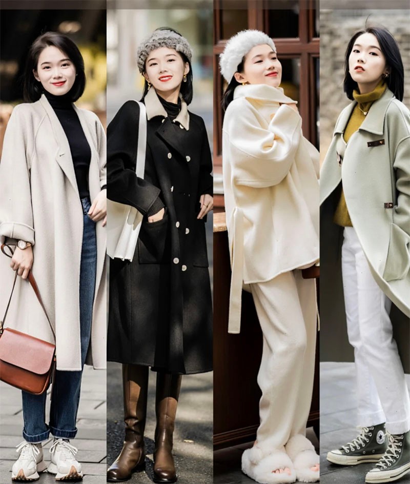 冬季大衣外套，请不要再配靴子！杭州、上海女生的示范穿搭就很美