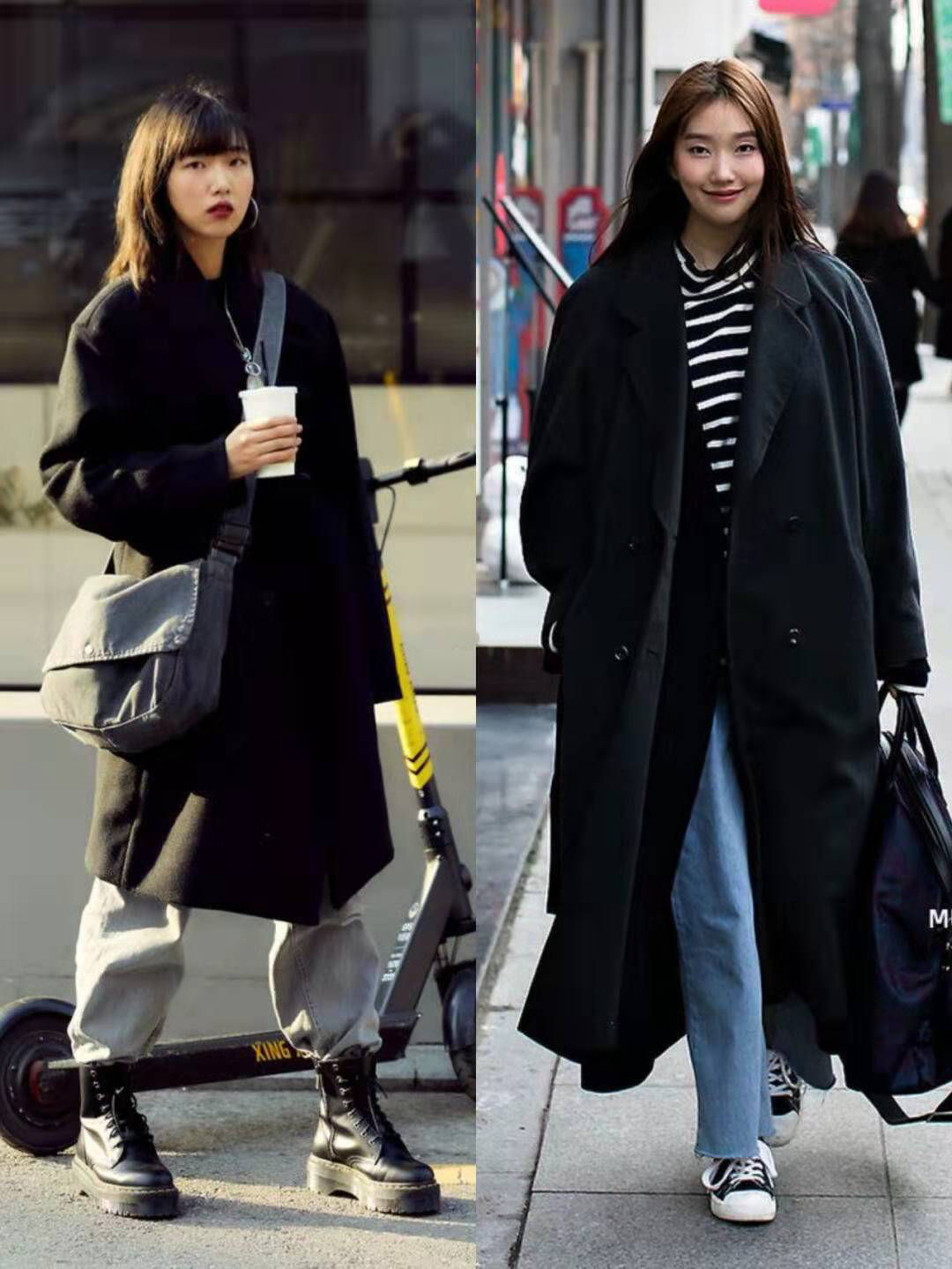 讲真，穿黑色就服韩国女生！她们的“黑色穿搭”街拍，越看越时髦