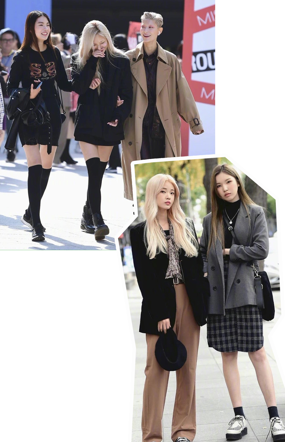 韩国女孩街拍look，时髦有型的闺蜜秋冬穿搭，出街回头率翻倍