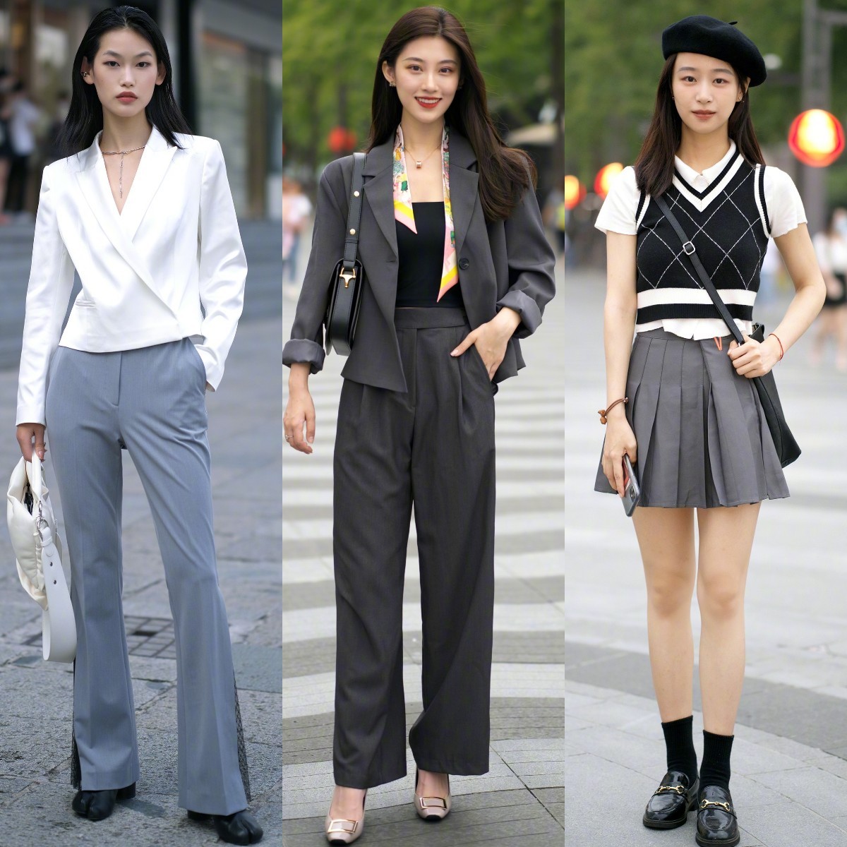 看杭州街拍学“春季穿搭”，女生们穿得又美又时髦，想不吸睛都难