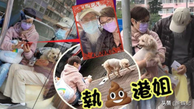 陈法蓉和父亲一起带爱犬去看兽医 有公德心亲自清理爱犬的大小便