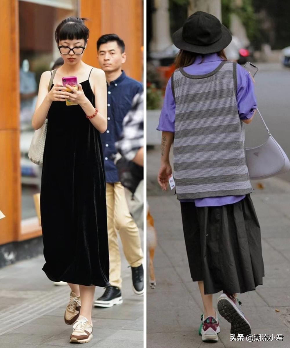被“上海女生”穿搭圈粉了，满街穿“裙子+运动鞋”，看着好养眼