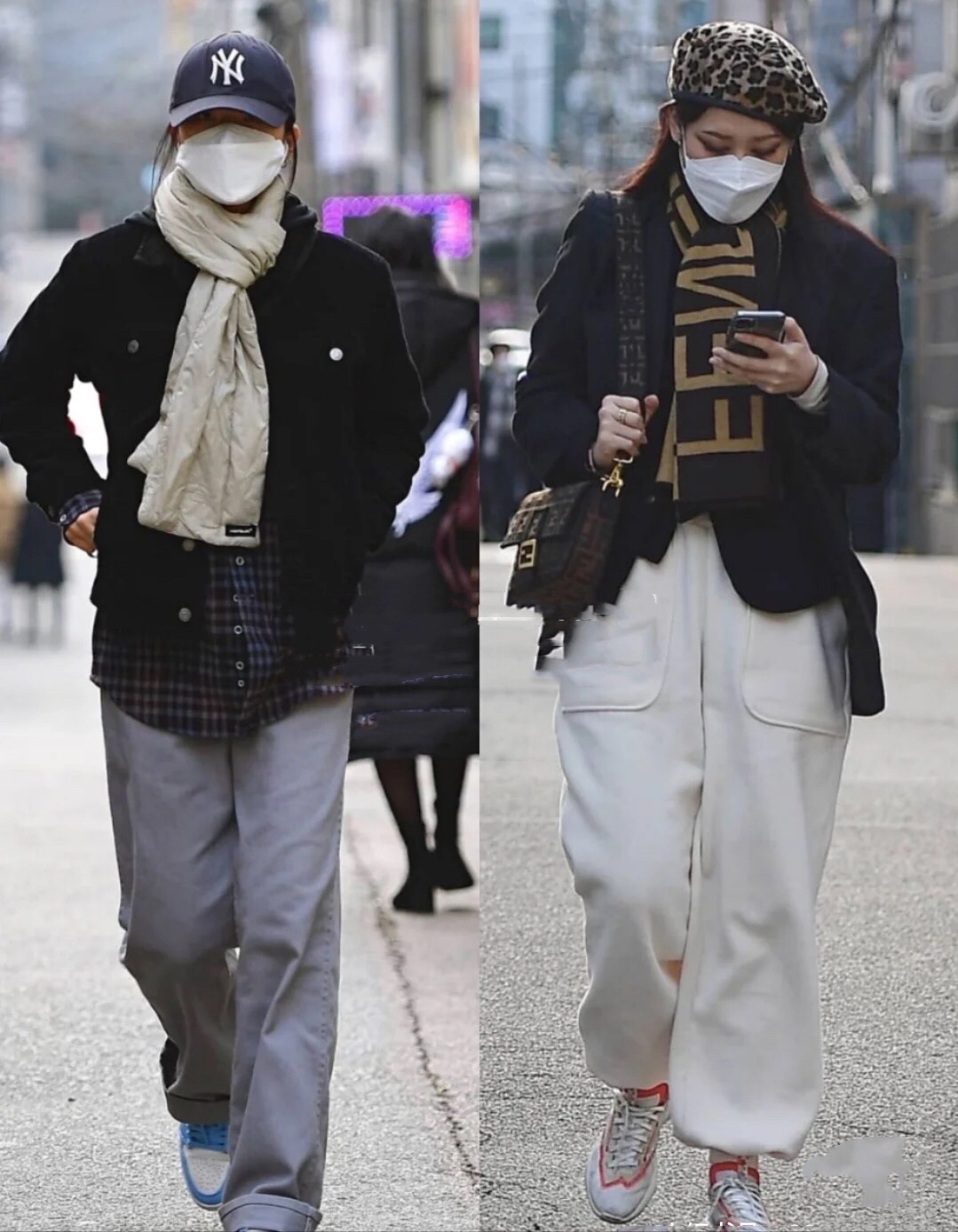 韩国街头素人街拍，戴着口罩也能感受到时尚感，衣品超赞