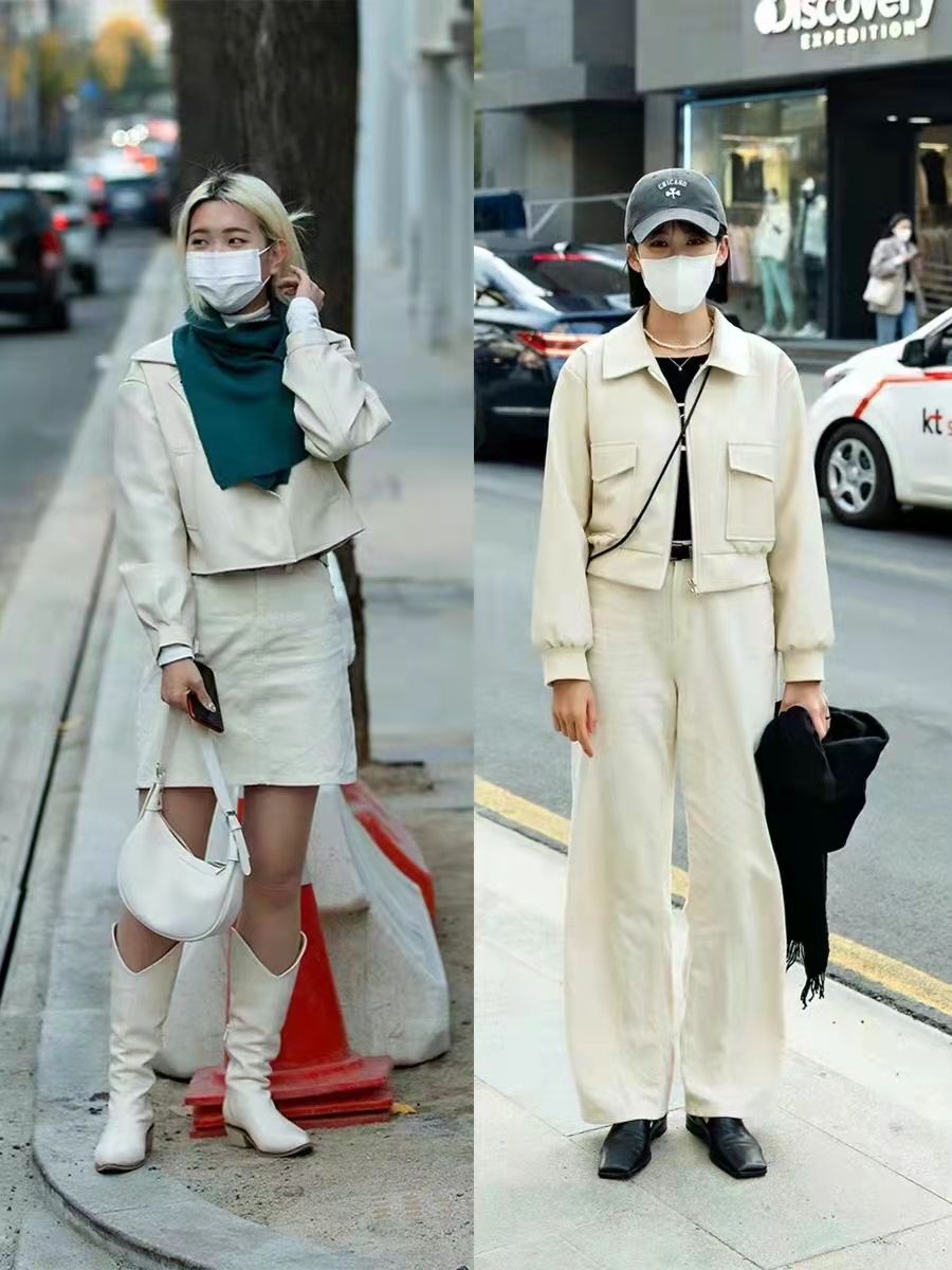 看街拍学穿搭：这些韩国素人的街拍很耐看，春季保暖又时髦
