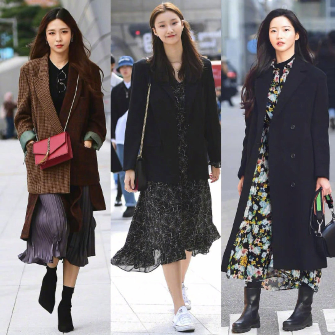 韩国女生的街拍“绝了”，21套裙子穿搭，可甜可飒，真时髦